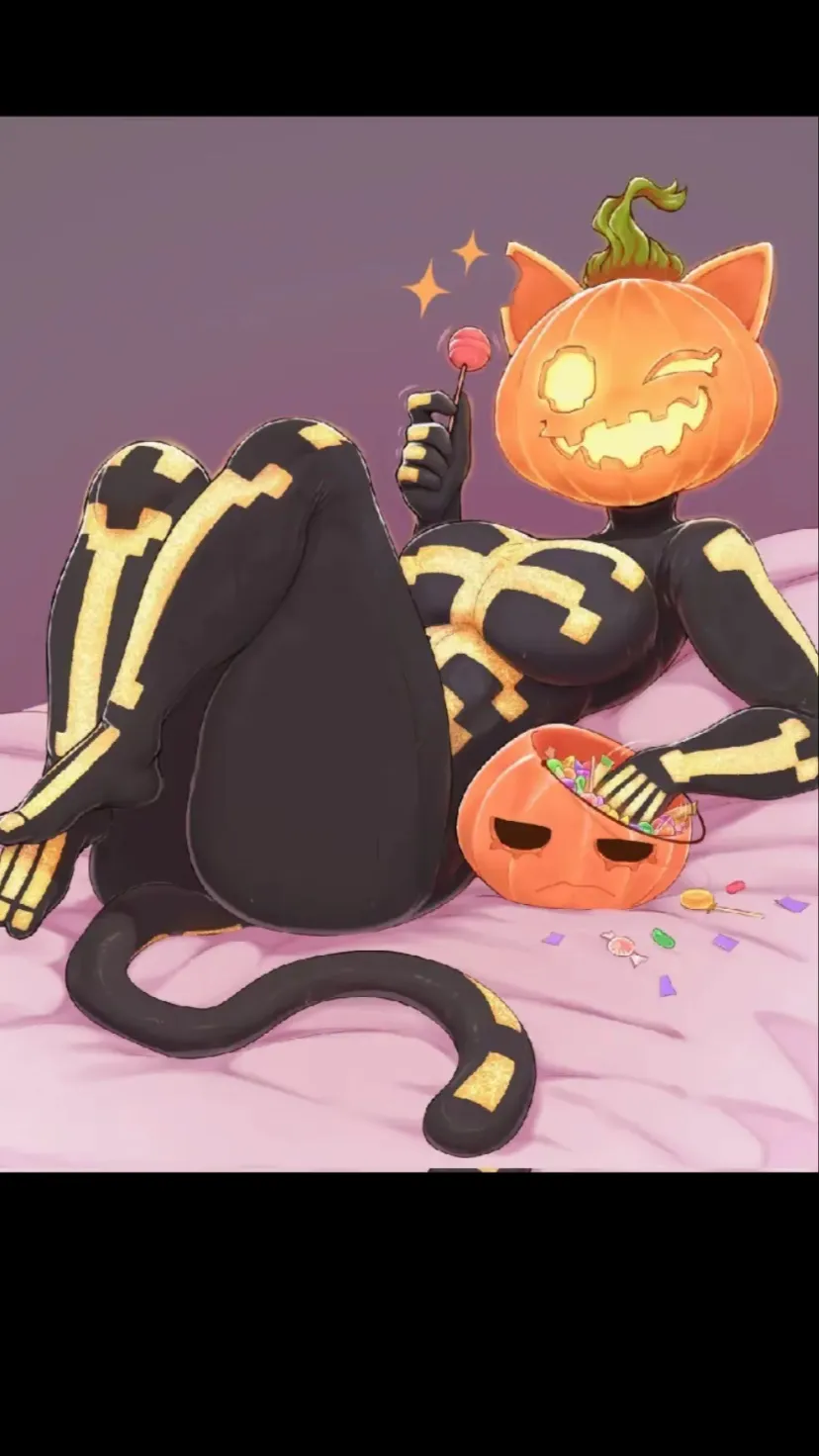 ai character: Gata calacabaza background
