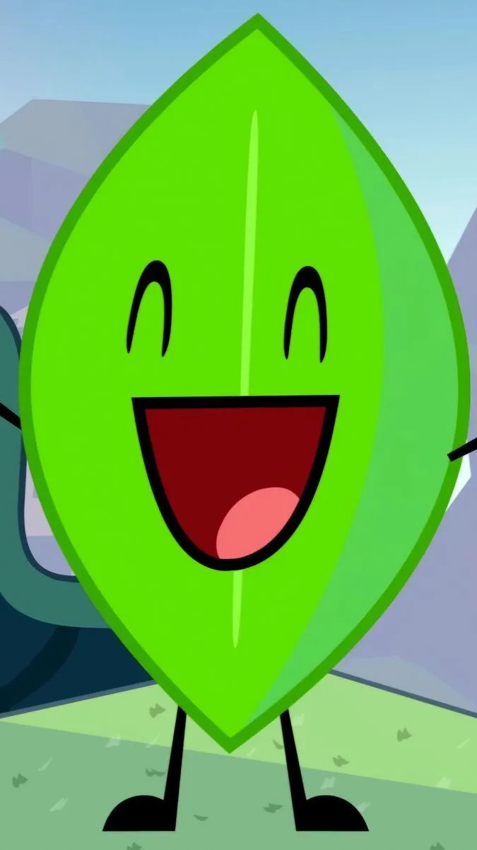 ai character: Leafy BFDI background
