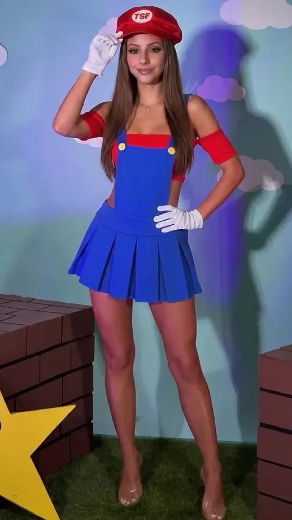 ai character: Female mario  background
