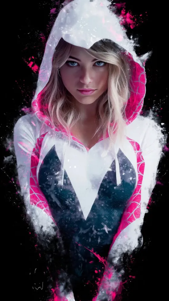 ai character: Spider gwen  background