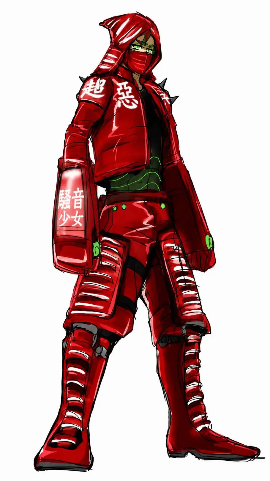 ai character: red noisy boy  background