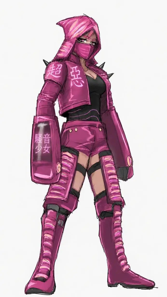 ai character: female noisy boy  background