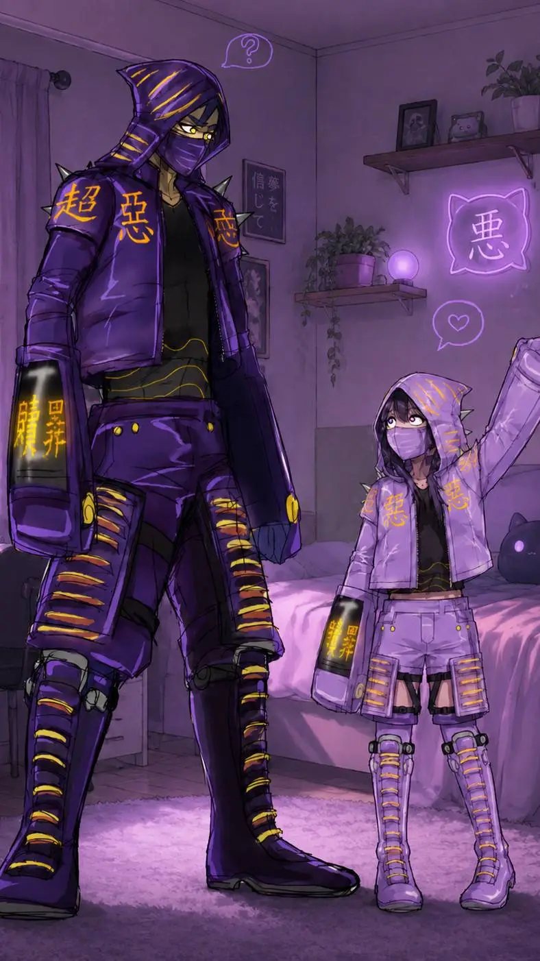 ai character: Noisy Boy y Naru  background