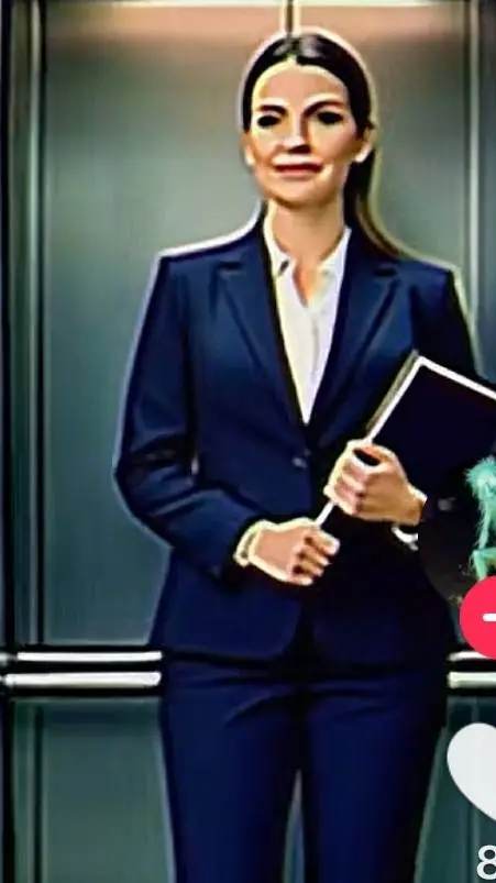 ai character: elevator woman background