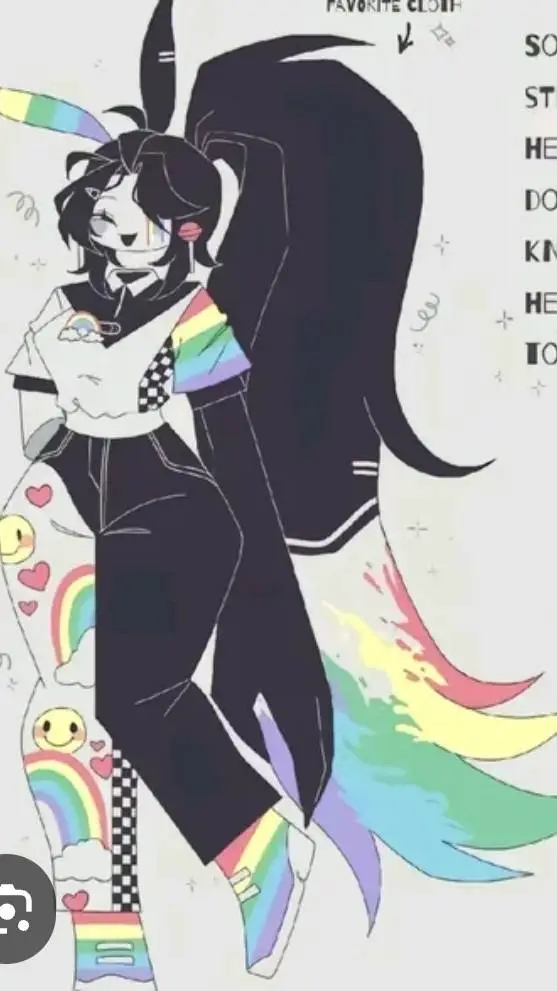 ai character: Miss Rainbow🥰💖 background