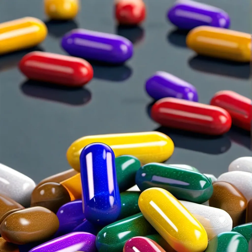chat with ai character: Rainbow pills