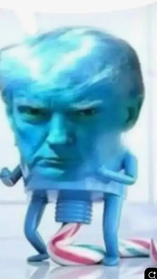 ai character: toothpaste trump background
