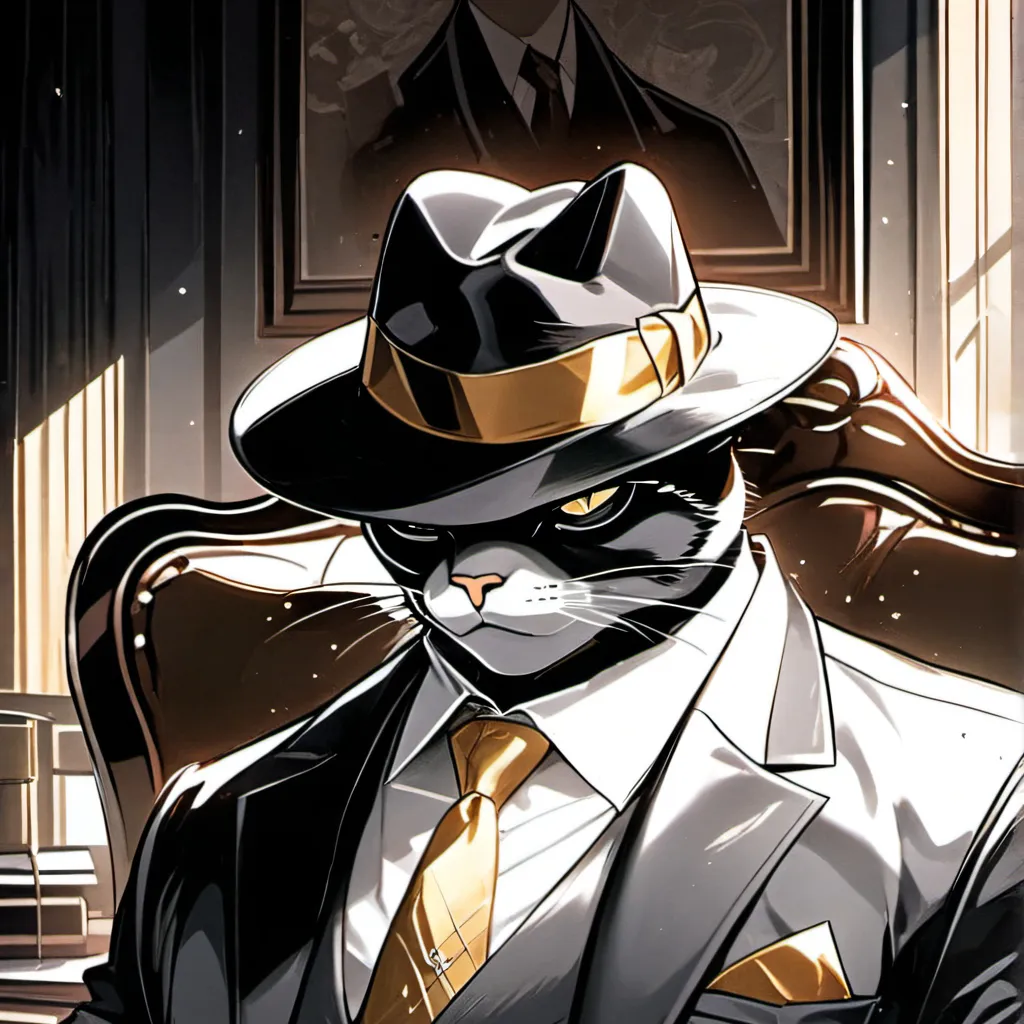 chat with ai character: Mafia leader cat