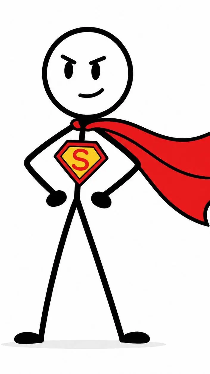 ai character: stickman súperher background