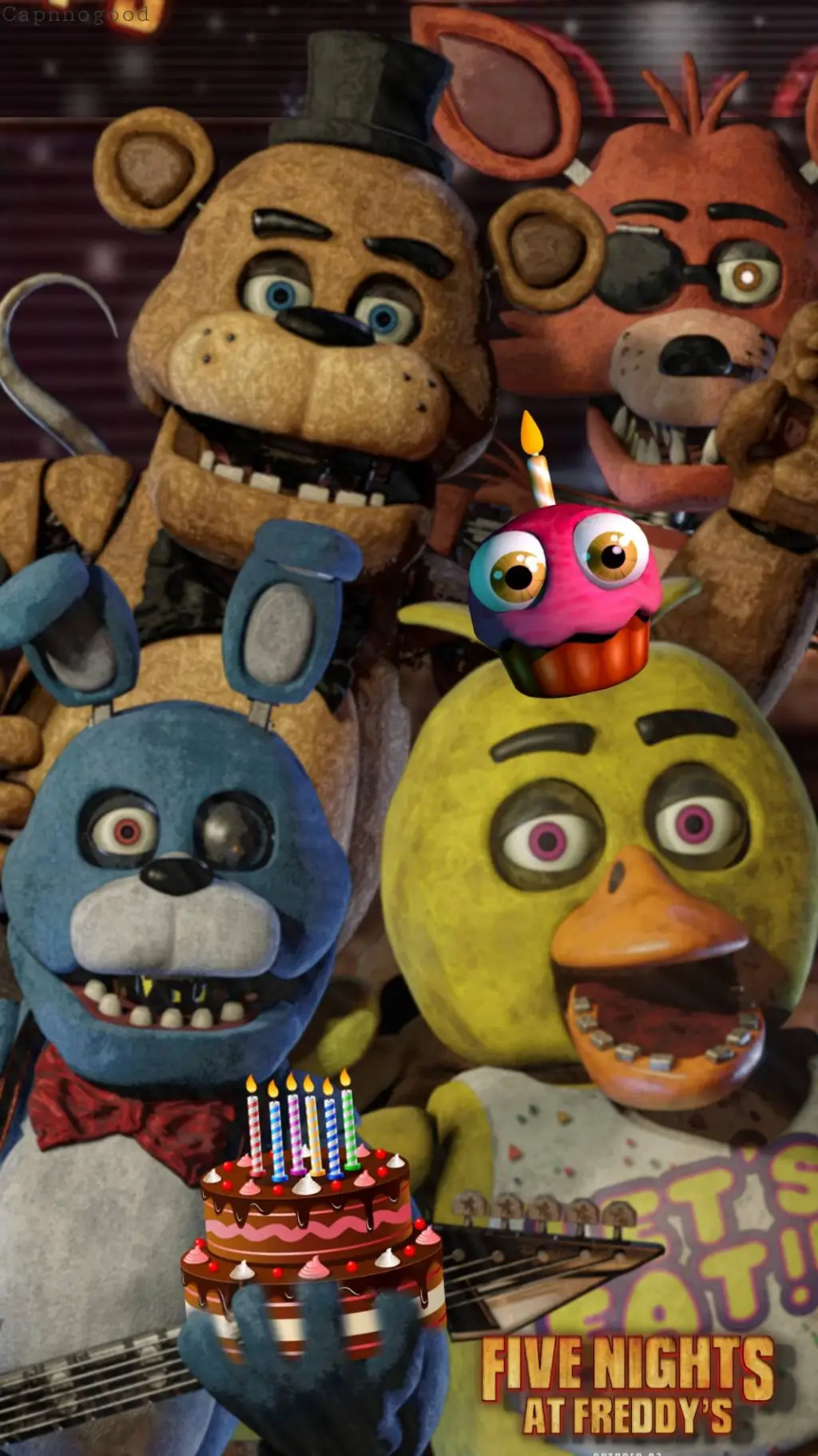 ai character: Tu cumple en FNaF🍕 background