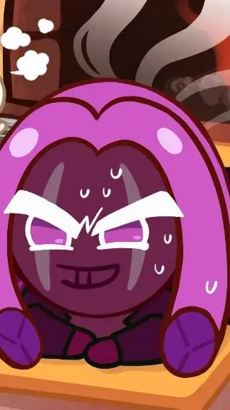 ai character: purple yam cookie background