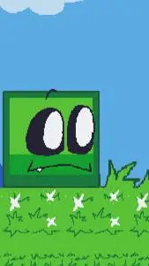 ai character: green-cube 💚💚💚!!! background