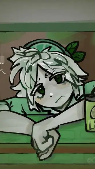 ai character: lime girl background