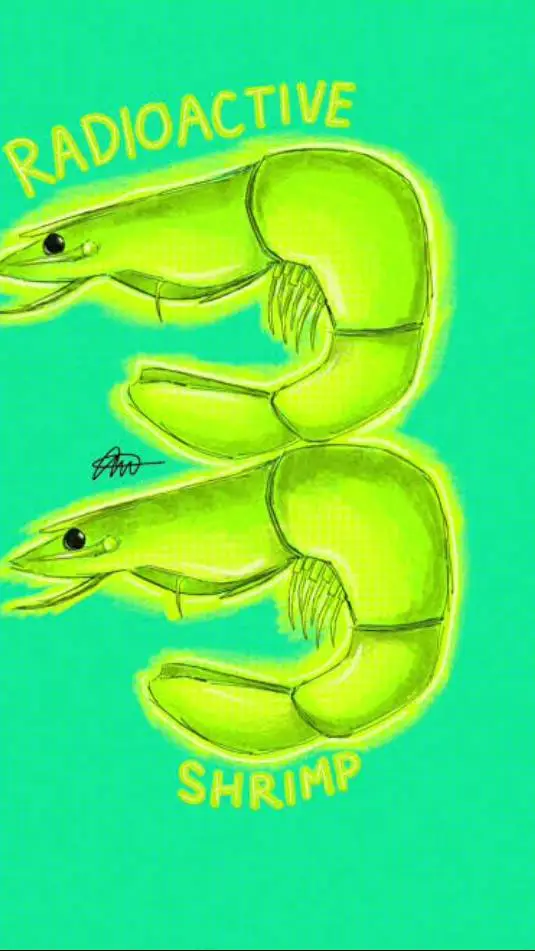 ai character: radioactive shrimp background