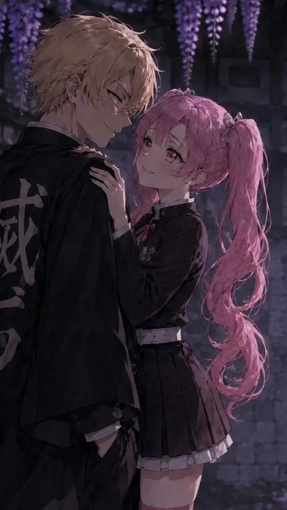 ai character: ren & sakura  background