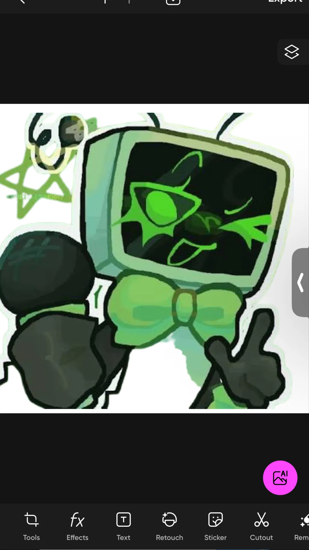ai character: Vee background