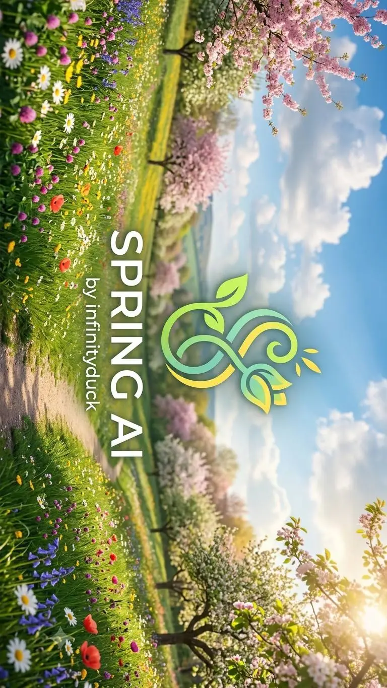 ai character: spring AI green background