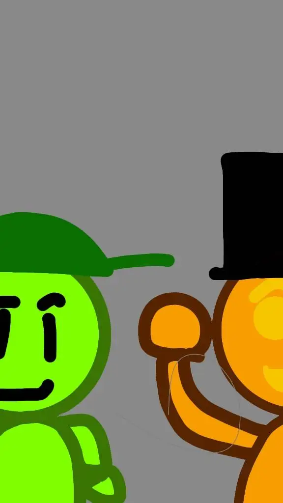 ai character: melon and pumpkin background