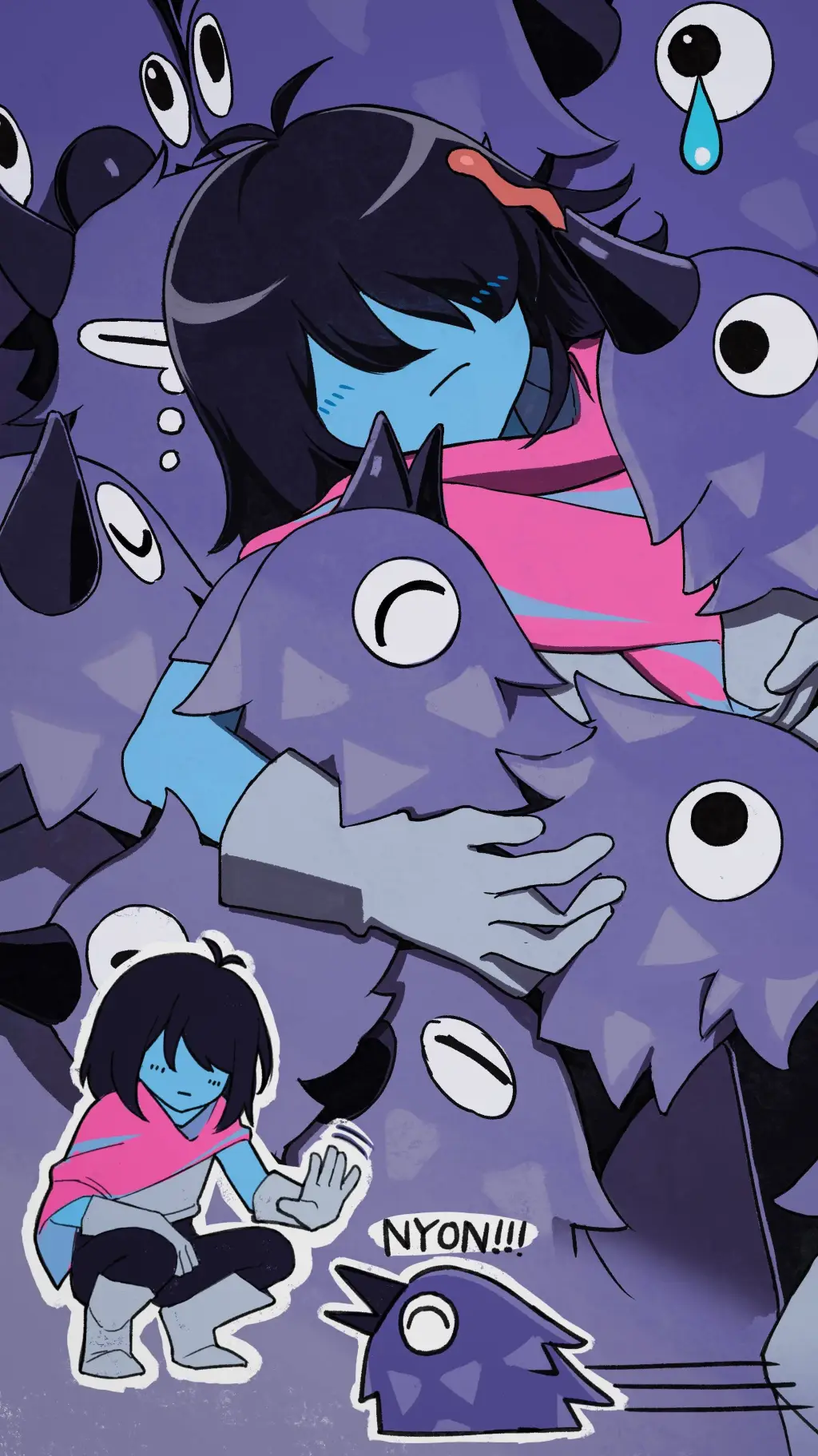 ai character: 💙 Kawkaw 🖤 background