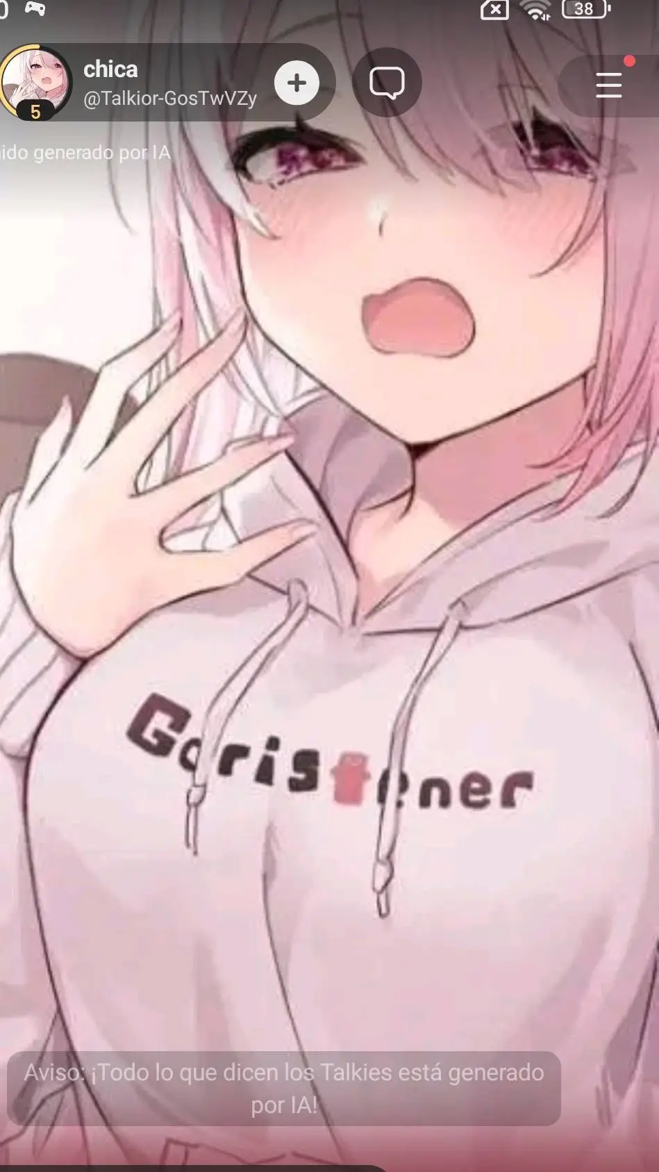 ai character: chica Guapa background