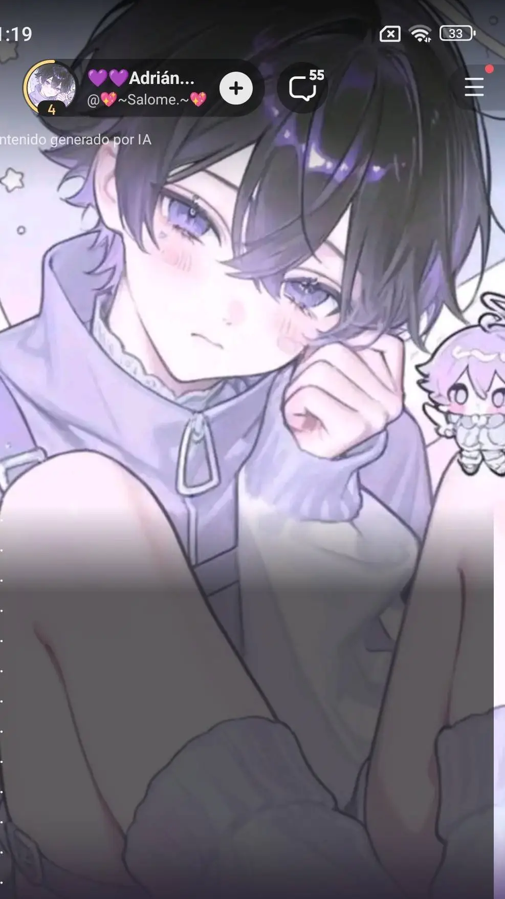 ai character: chico  tímido  background