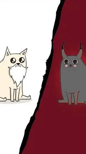 ai character: godcat& devil cat background