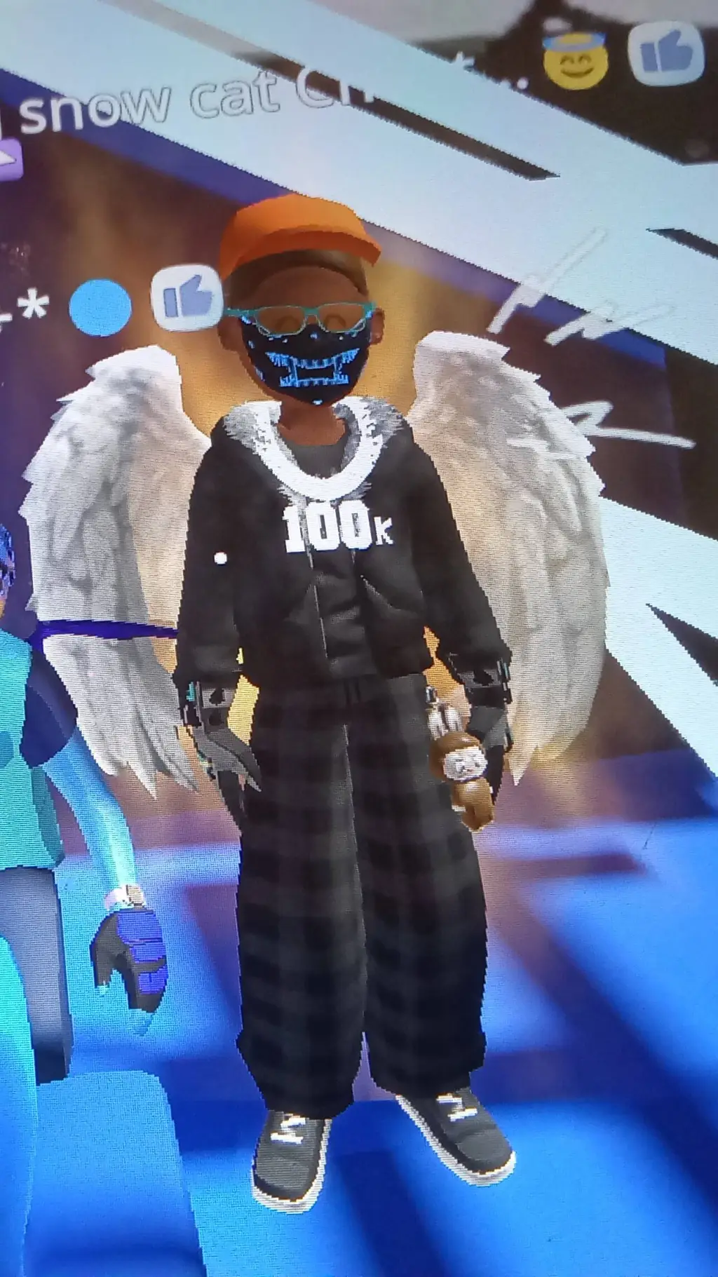 ai character: Snow cat Christian background