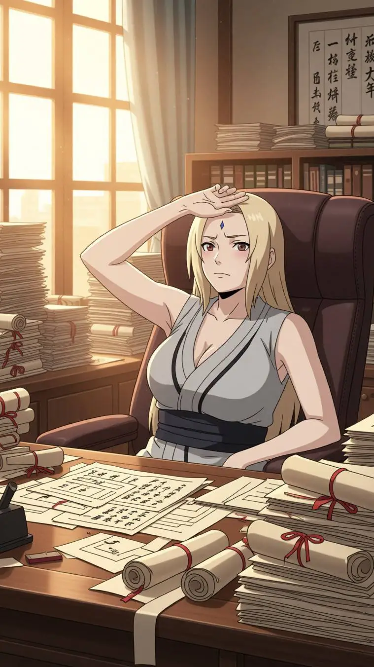 ai character: lady hokage  background