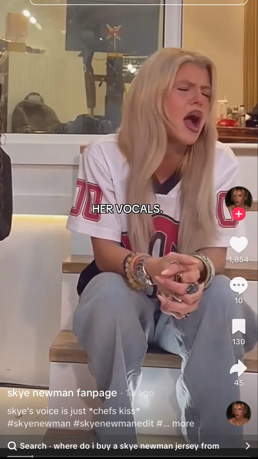 ai character: Skye Newman  background