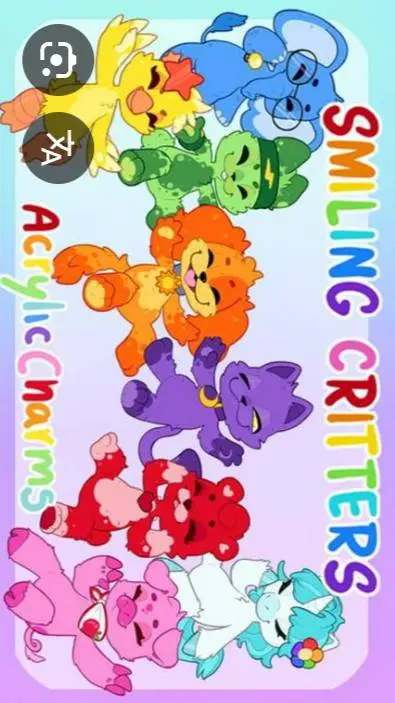 ai character: smiling critters background