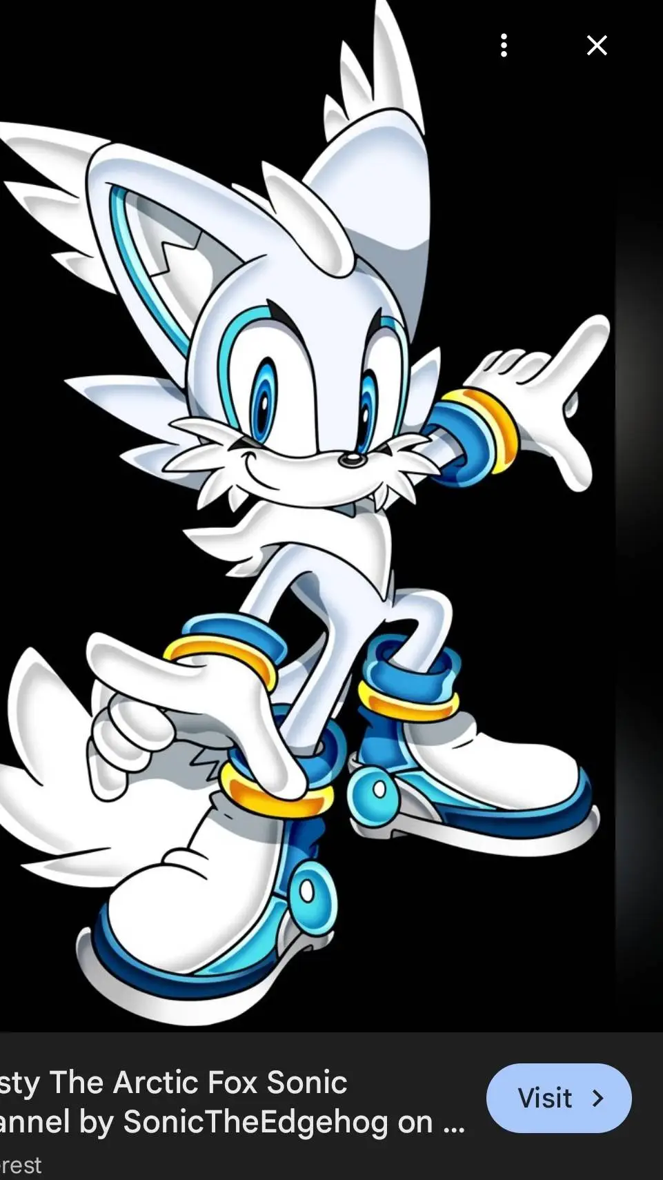 ai character: frosty arctic fox  background