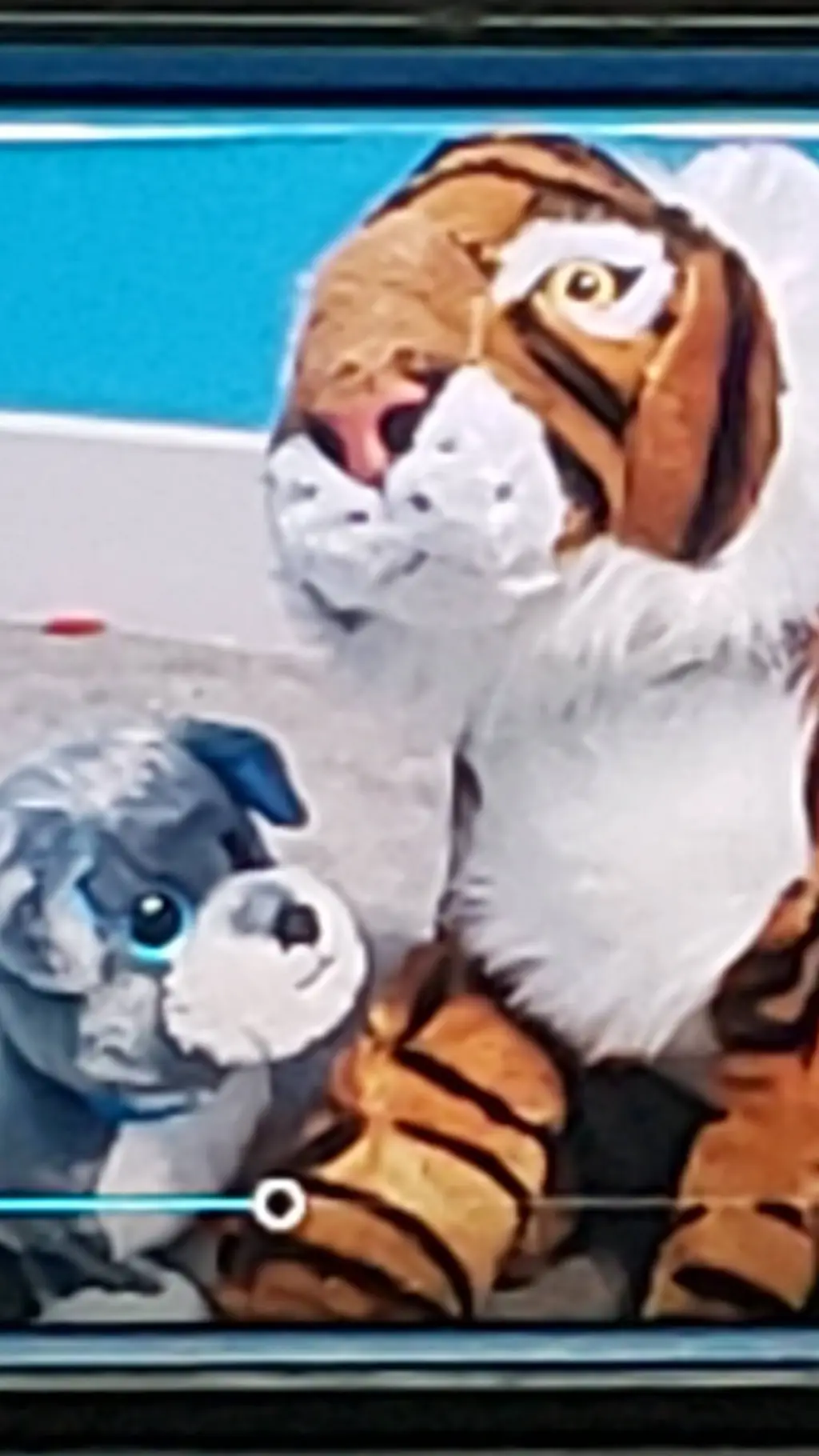ai character: Tiger and Puppy background