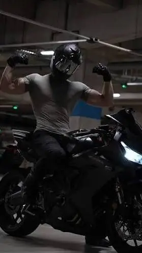 ai character: BIKER BF  background