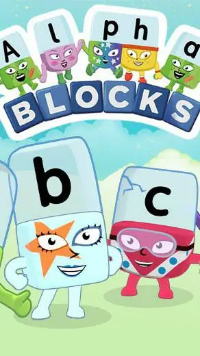 ai character: Alphablocks  background