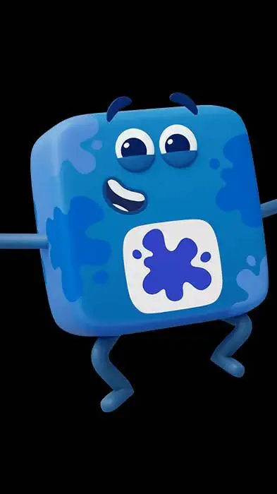 ai character: Splat Blue background
