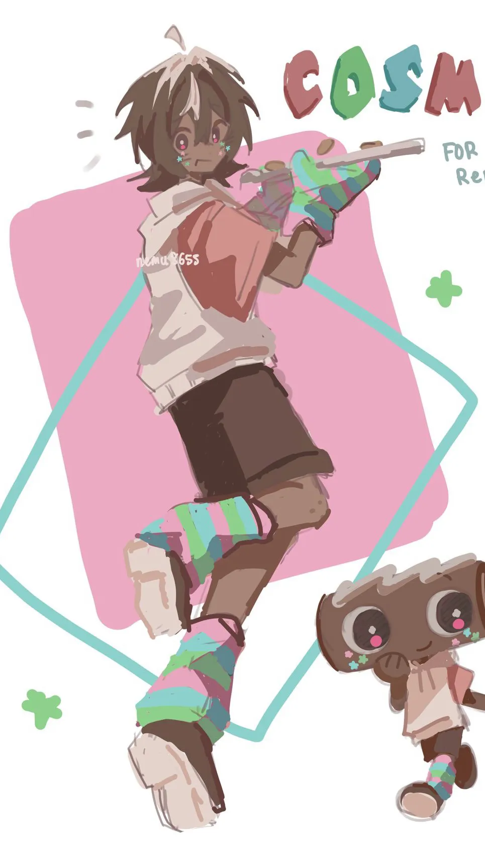 ai character: Fem Cosmo  background