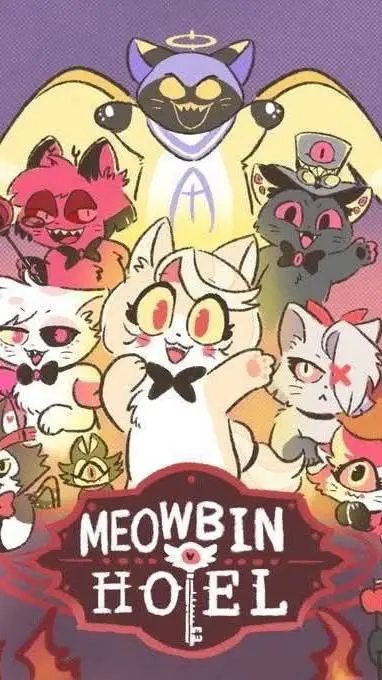 ai character: Hazbin hotel gatos background