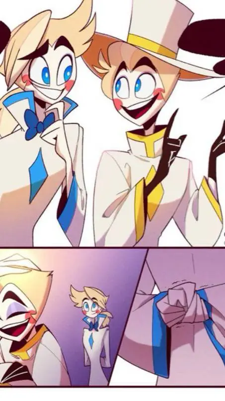 ai character: Michael y Lusbel  background