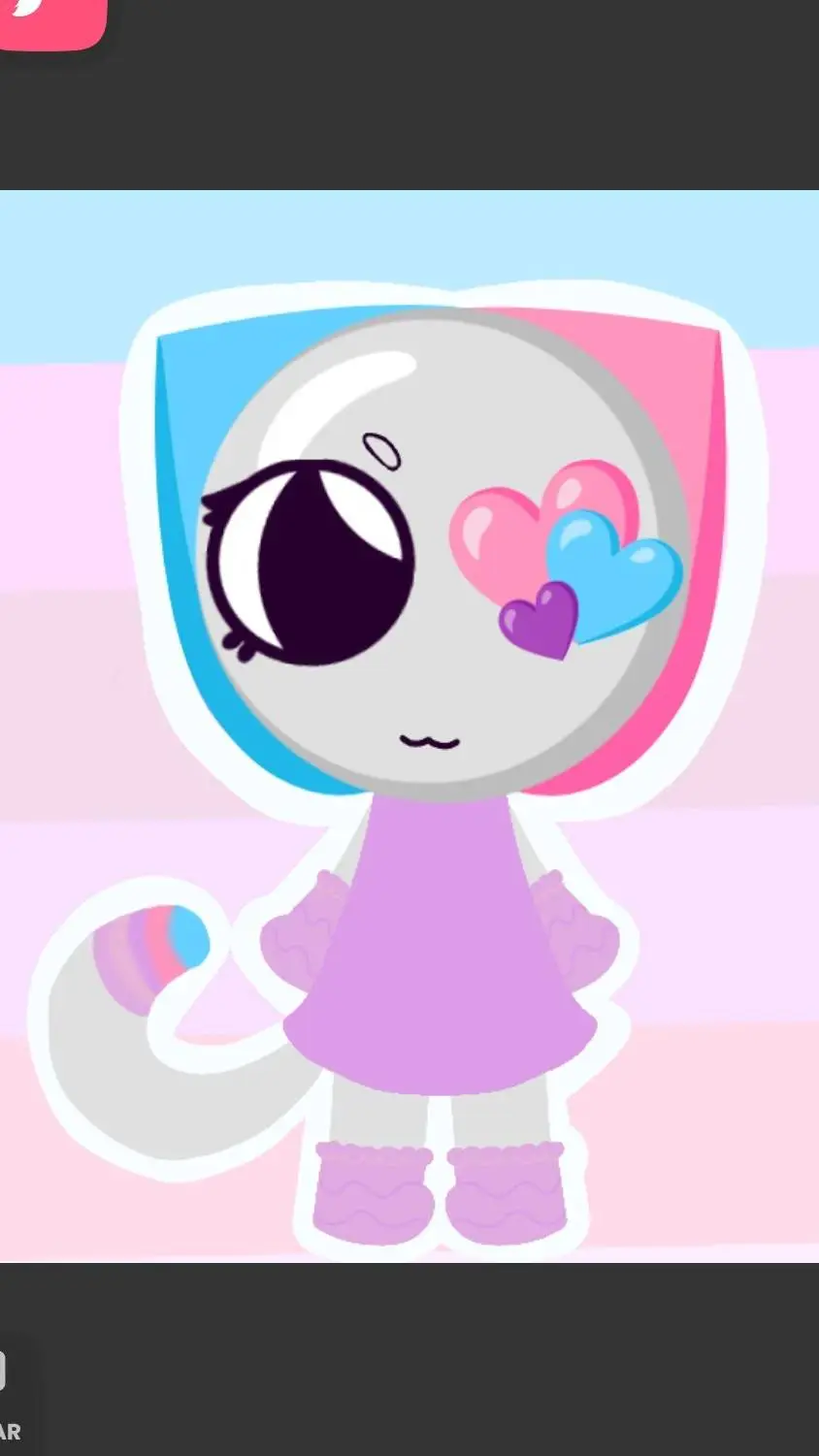 ai character: 🩵choco🩷 background