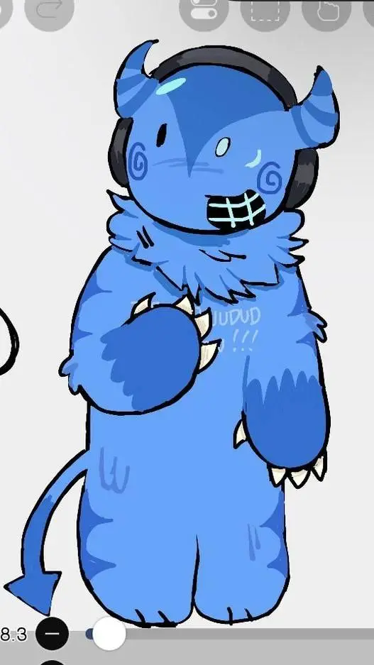 ai character: bluudud  background