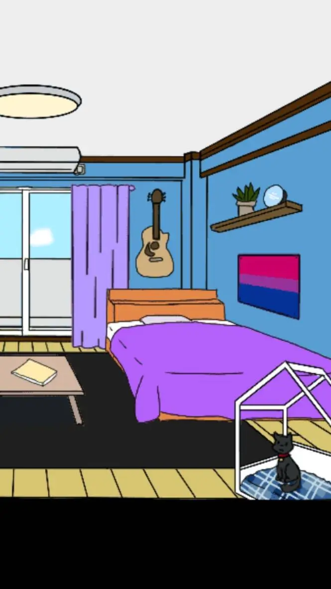 ai character: My room Eclipse in background