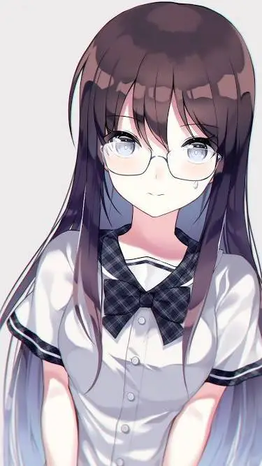 ai character: Mia chica nerd background