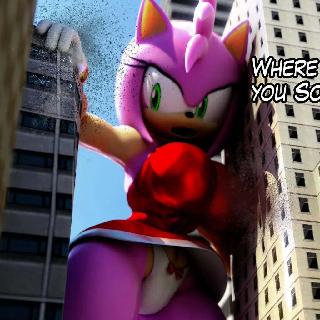chat with ai character: giantess Amy Rose