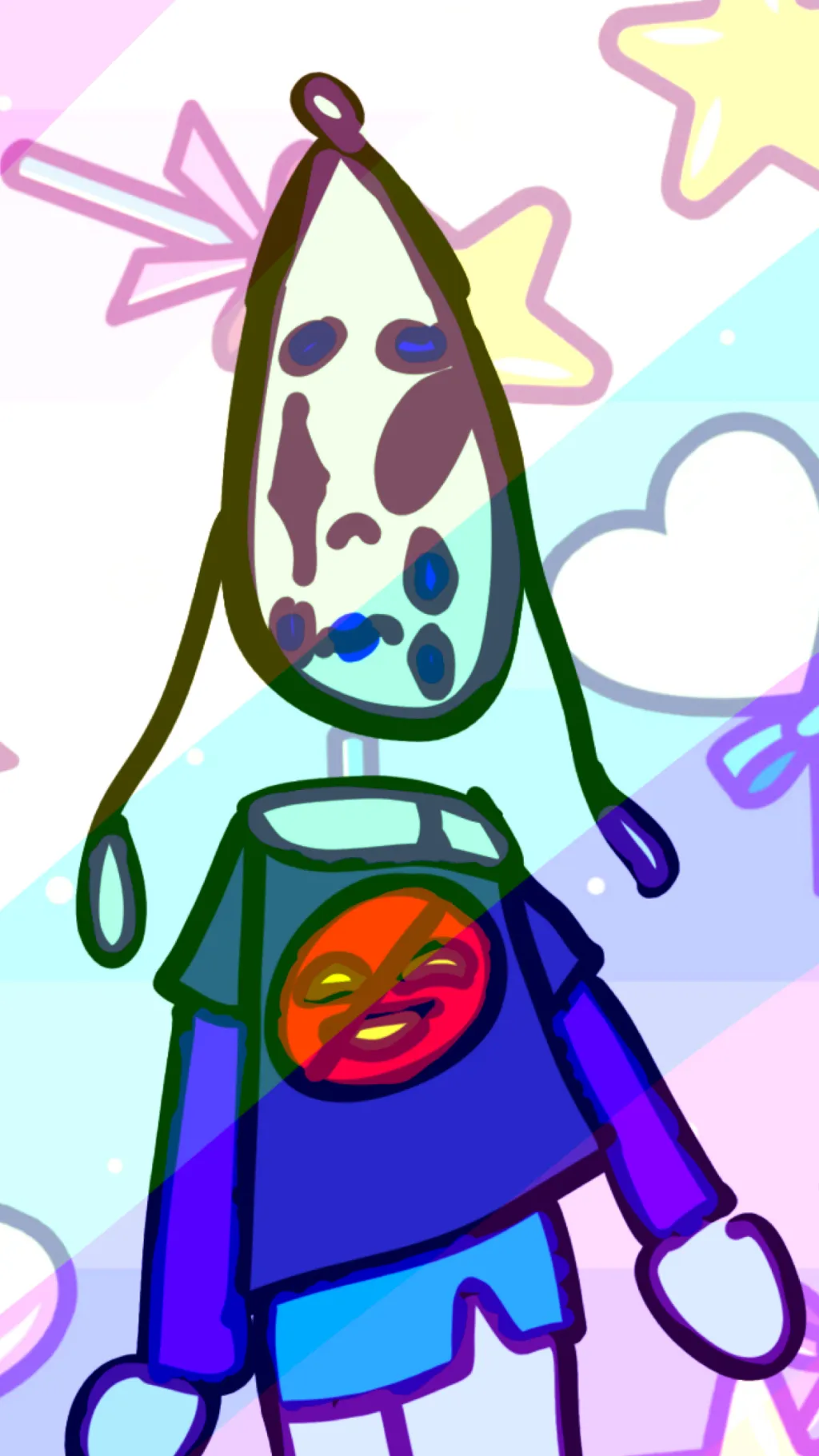 ai character: teary background