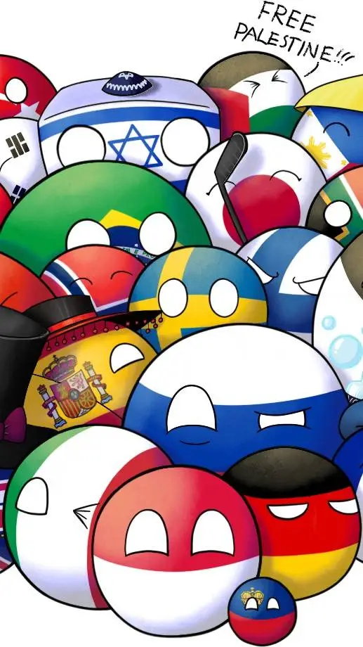 ai character: country balls background