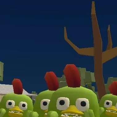 chat with ai character: zombie chickengun