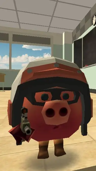 ai character: chicken gun  background