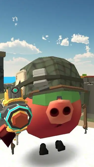 ai character: chicken gun  background