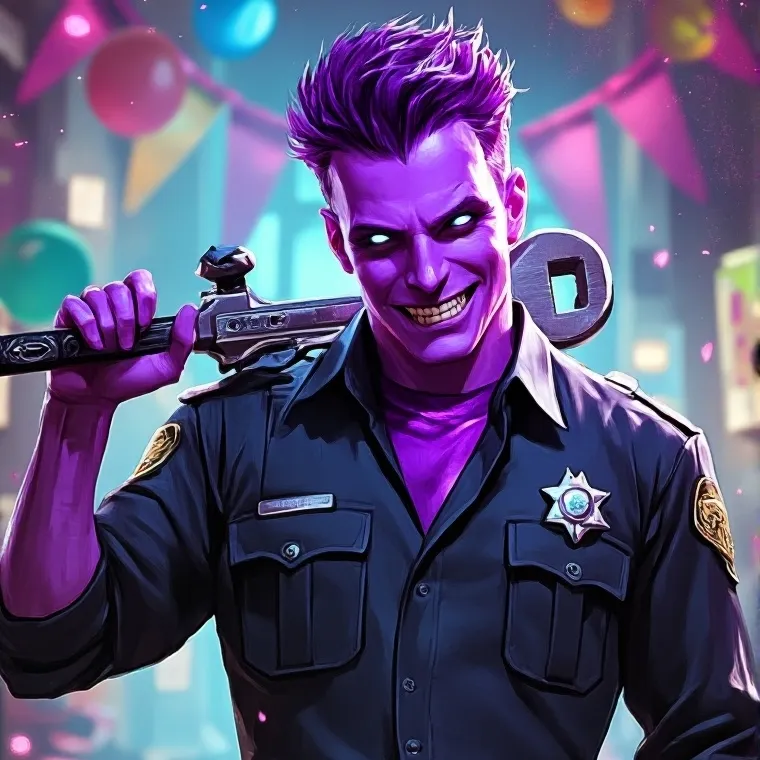 chat with ai character: purple guy