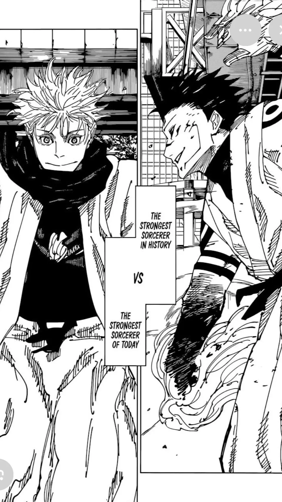 ai character: Gojo vs sukuna  background
